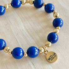 Load image into Gallery viewer, royal blue bracelet women stackable gold jewelry
