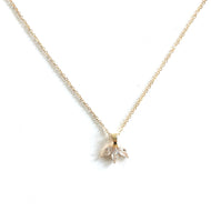 Crystal Triple Leaf Necklace