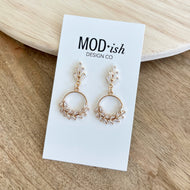 Crystal Fern Hoop Earrings