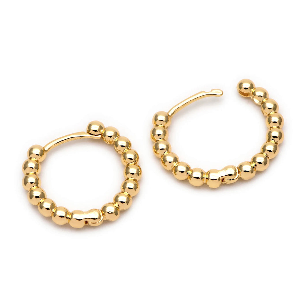 Beaded Hoop Huggies