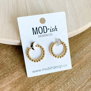 Beaded Hoop Huggies