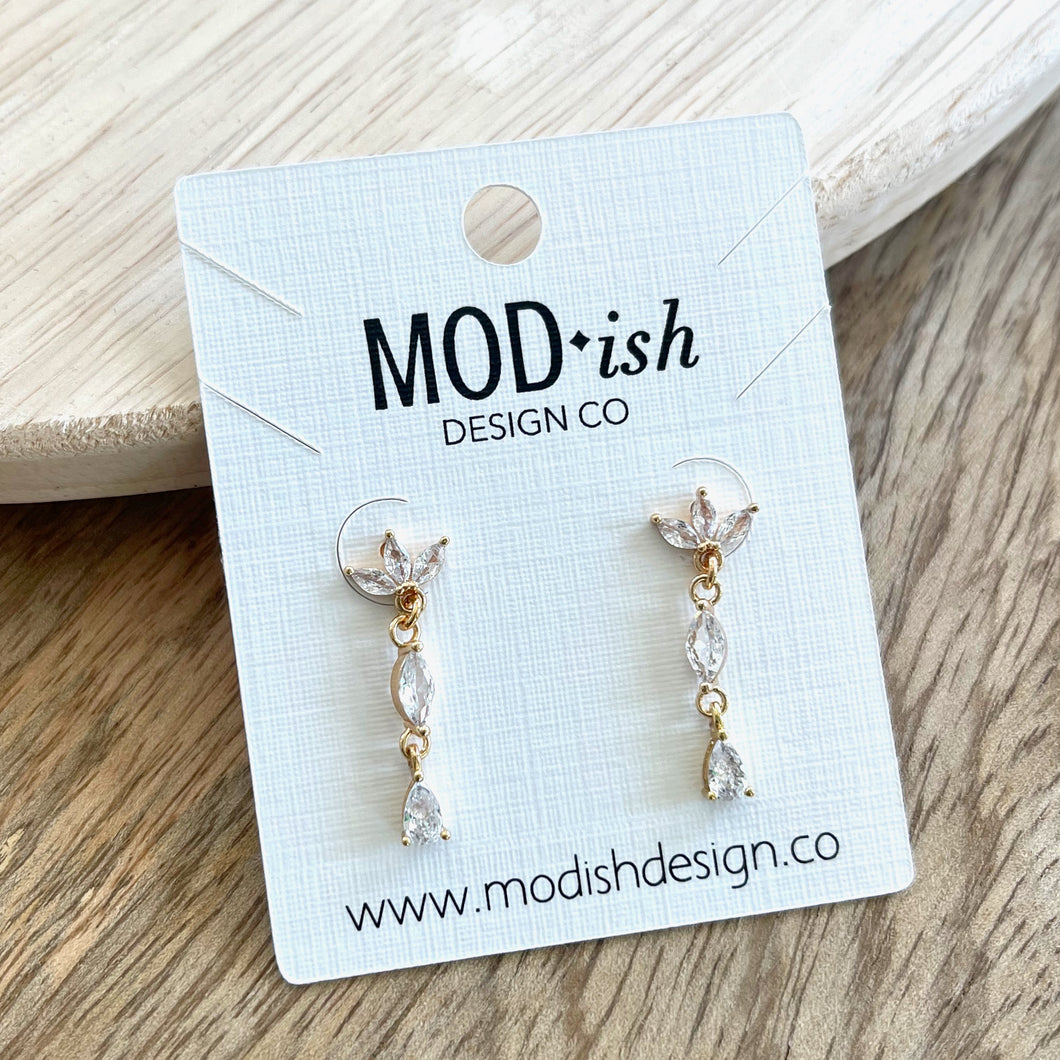 Dainty CZ Drop Earrings