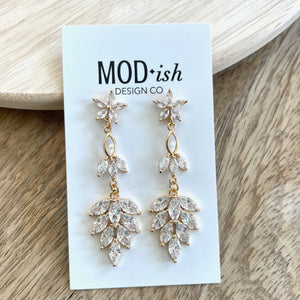 CZ Flower Cluster Earrings