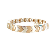 Load image into Gallery viewer, Chevron Tile Bracelet - Gold &amp; Silver
