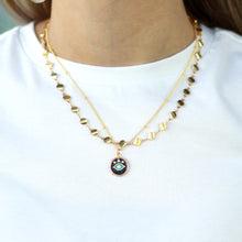 Load image into Gallery viewer, Evil Eye Blue Enamel Necklace
