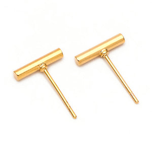 Gold Bar Earring Studs