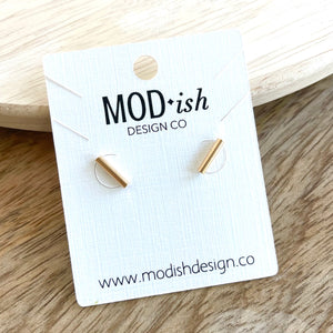 Gold Bar Earring Studs