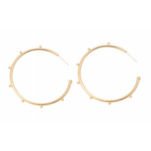 Load image into Gallery viewer, Gold Dotted Hoops
