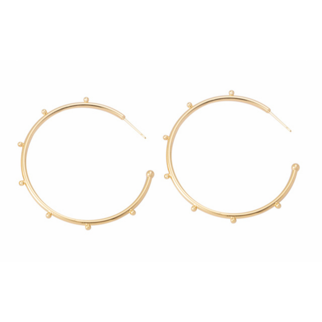 Gold Dotted Hoops