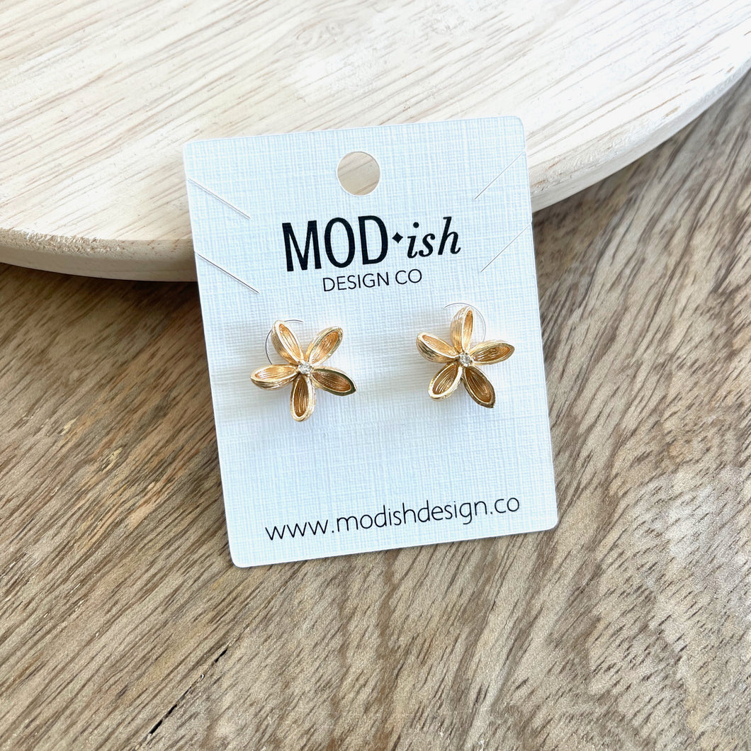 Gold Flower Studs
