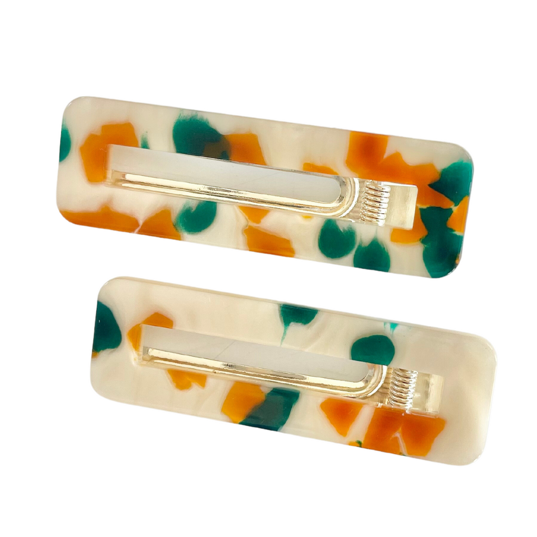 Green + Gold Crocodile Clip Set