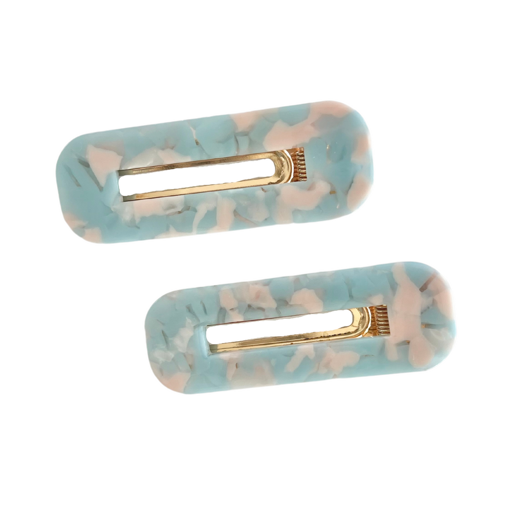 Pink + Blue Crocodile Clip Set