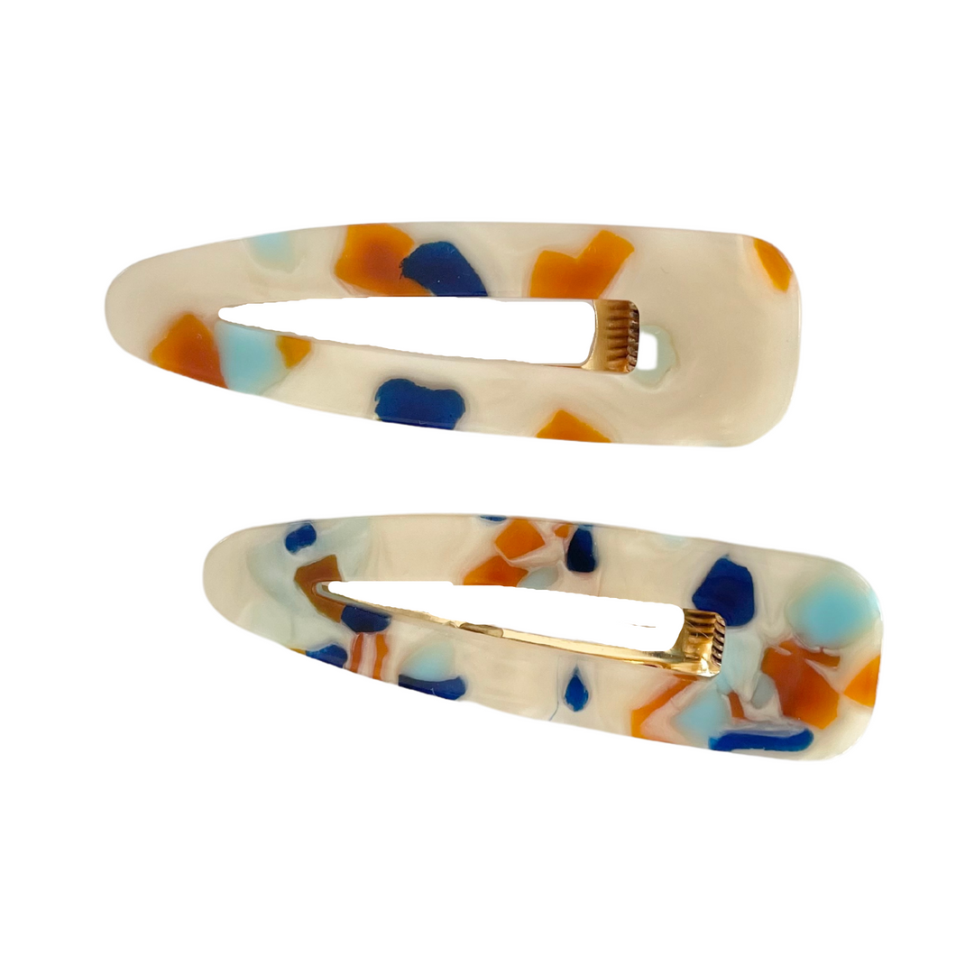 Blue + Gold Alligator Clip Set