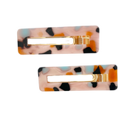 Pink Abstract Crocodile Clip Set