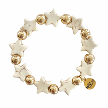 Load image into Gallery viewer, Howlite Star Bracelet - Ivory
