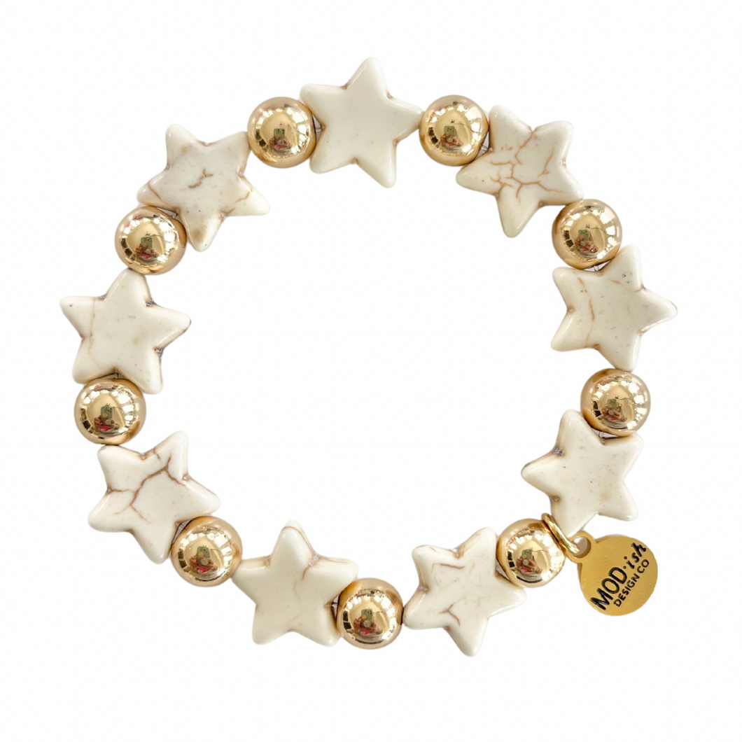 Howlite Star Bracelet - Ivory