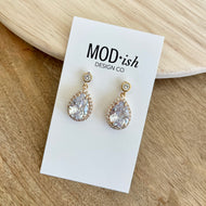Large Teardrop Crystal Earrings