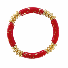 Load image into Gallery viewer, Marseille Bracelet in Red + Gold Splatter

