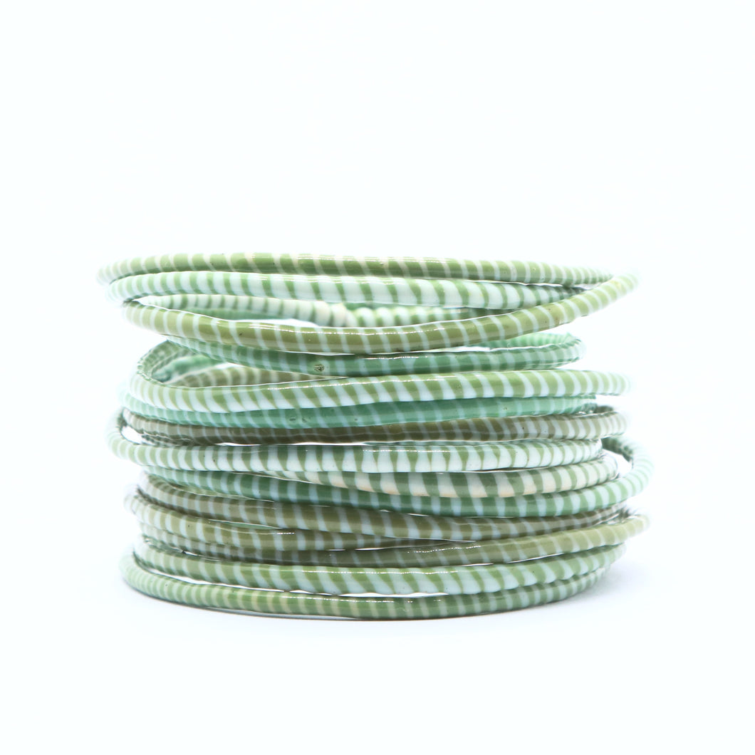 OLIVE GREEN BEACH BANGLES