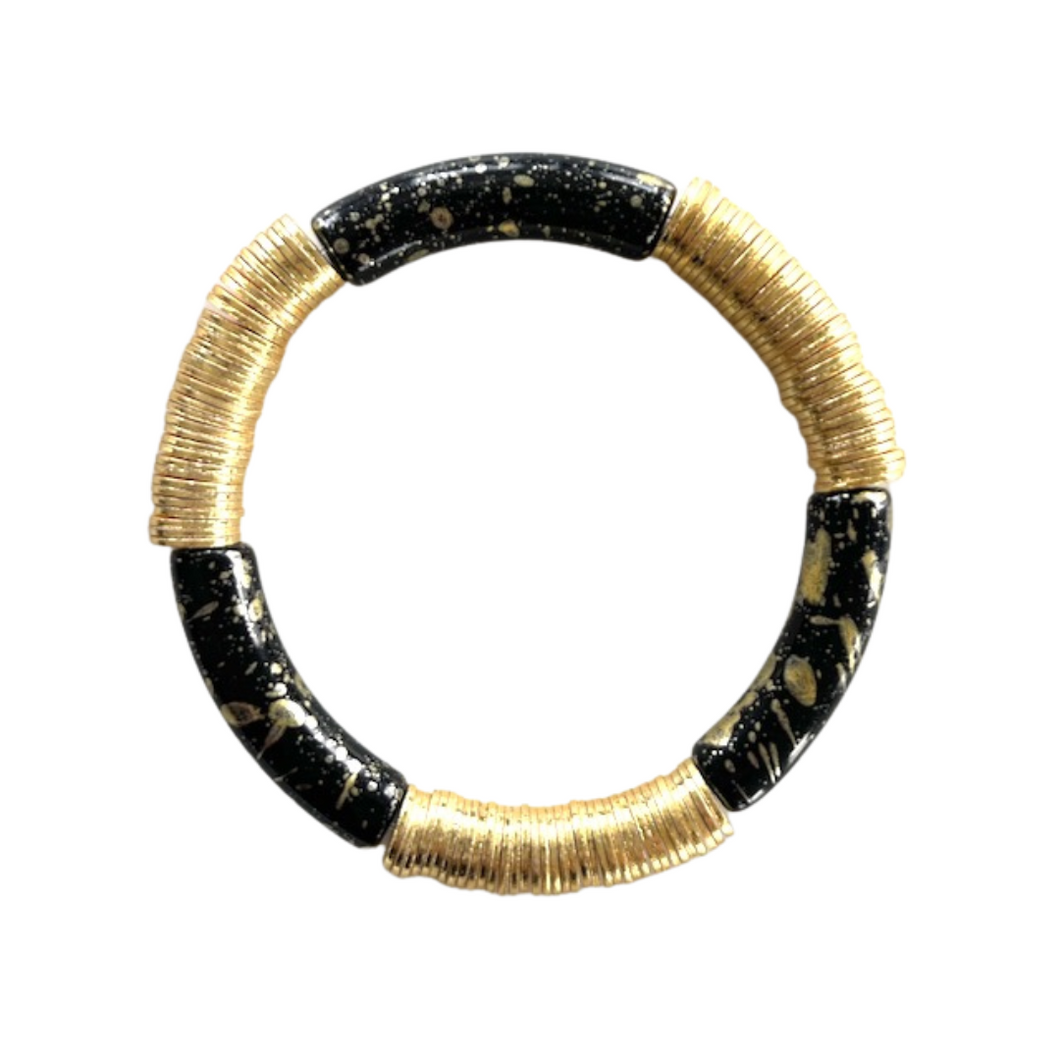 Paris Bracelet - Raven & Gold Splatter