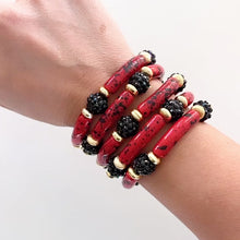 Load and play video in Gallery viewer, Aster Bracelet in Red + Black Splatter
