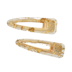 Gold Confetti Alligator Clip Set
