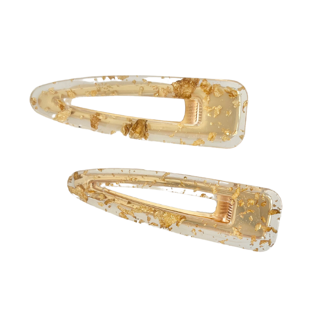 Gold Confetti Alligator Clip Set