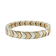Load image into Gallery viewer, Chevron Tile Bracelet - Gold &amp; Silver
