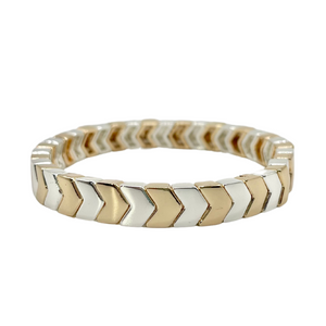 Chevron Tile Bracelet - Gold & Silver