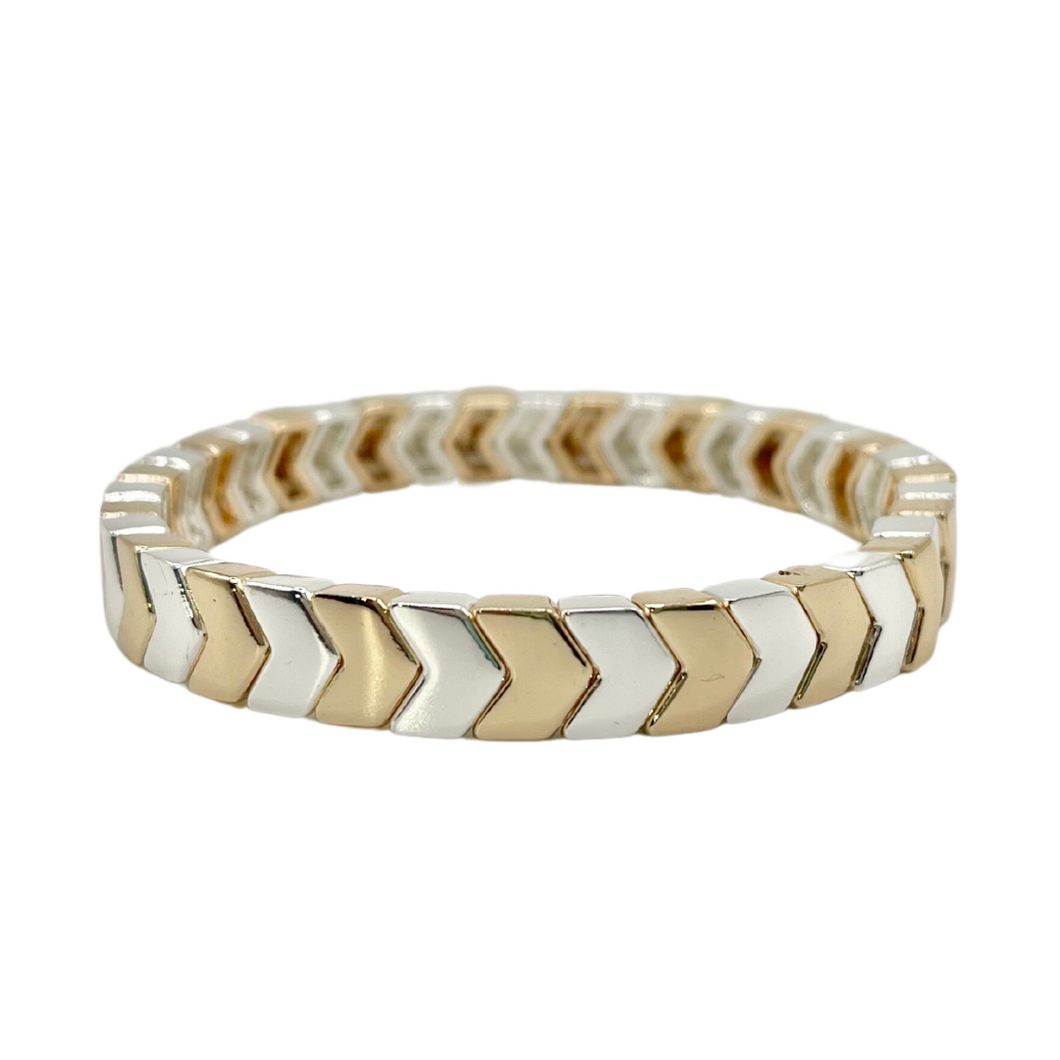 Chevron Tile Bracelet - Gold & Silver